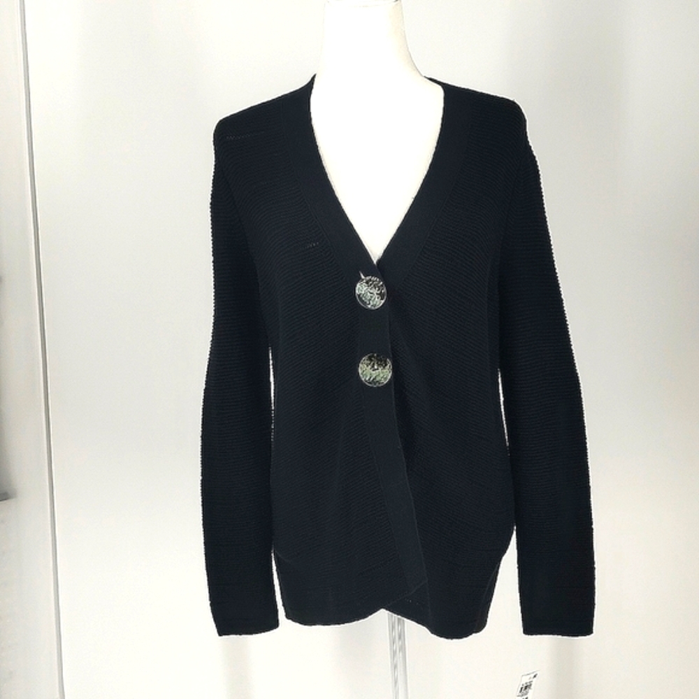 JM Collection In The Wild Cardigan Deep Black